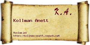 Kollman Anett névjegykártya