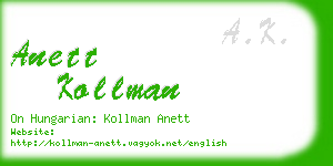 anett kollman business card